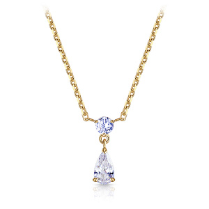 Колье из желтого золота с фианитом