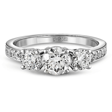 Кольцо из белого золота с бриллиантами