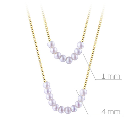 Колье из желтого золота с жемчугом