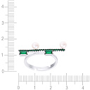 Кольцо из серебра с жемчугом, фианитом