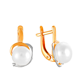 Серьги с английским замком из красного золота