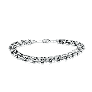 Браслет ручной работы из серебра, плетение шпрингелевое