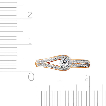 Кольцо из красного золота с бриллиантами