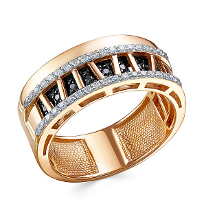 Кольцо из красного золота с бриллиантами