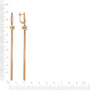 Серьги с английским замком из красного золота с фианитом, плетение якорное