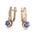 Серьги с английским замком из красного золота