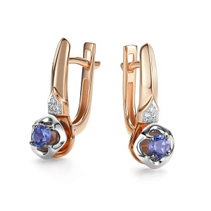 Серьги с английским замком из красного золота