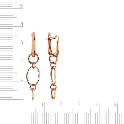 Серьги с английским замком из красного золота