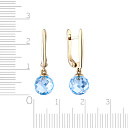 Серьги с английским замком из желтого золота с топазом