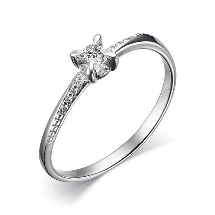 Кольцо из белого золота с бриллиантами