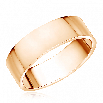 Гладкое обручальное кольцо из красного золота