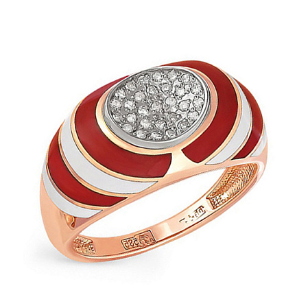 Кольцо из красного золота с бриллиантами