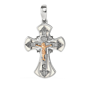 Крест из серебра с позолотой