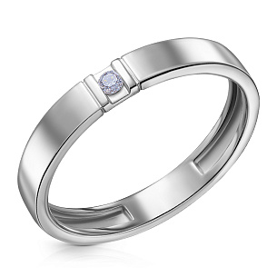 Кольцо обручальное из белого золота