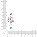Подвеска из желтого золота с бриллиантами, топазами