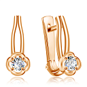 Серьги из красного золота с фианитом