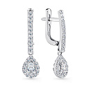 Серьги с английским замком из белого золота с бриллиантами