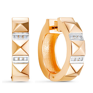 Серьги из красного золота с бриллиантом