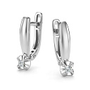 Серьги с английским замком из белого золота с бриллиантами