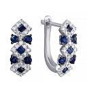 Серьги с английским замком из белого золота с бриллиантами