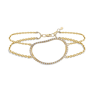 Браслет декоративный из желтого золота с бриллиантами, плетение якорное