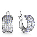 Серьги с английским замком из серебра с фианитом