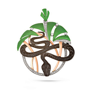 Подвеска из красного золота с бриллиантами