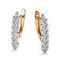 Серьги с английским замком из красного золота с бриллиантами