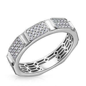 Кольцо из белого золота с бриллиантами