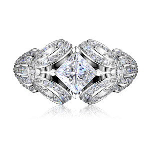 Кольцо из белого золота с бриллиантами