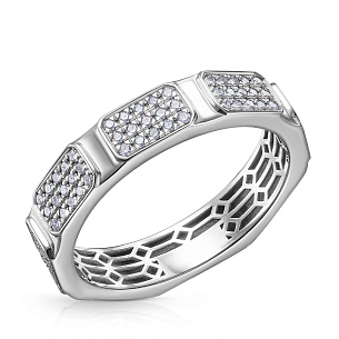 Кольцо из белого золота с бриллиантом