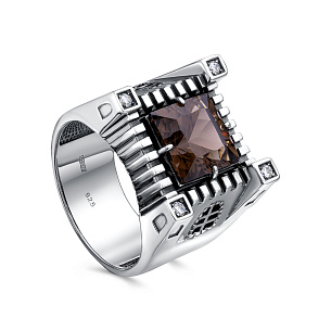 Кольцо из серебра с фианитом