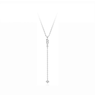 Колье из белого золота с фианитом