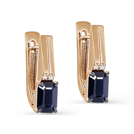 Серьги с английским замком из красного золота