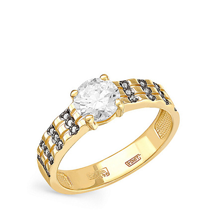 Кольцо из желтого золота с бриллиантами