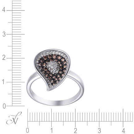 Кольцо из серебра с фианитом