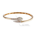 Браслет из красного золота с бриллиантами, изумрудами