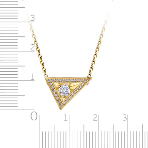 Колье из желтого золота с бриллиантом, плетение якорное