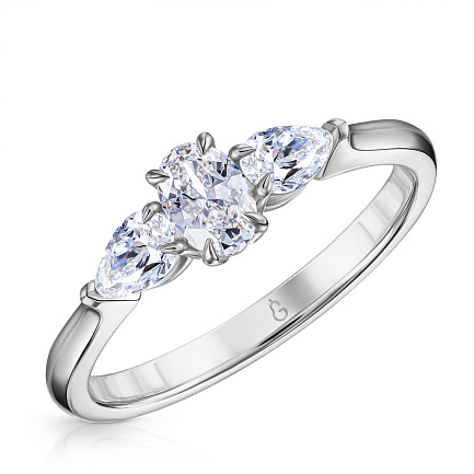 Кольцо из белого золота с бриллиантами