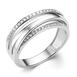 Кольцо из белого золота с бриллиантом