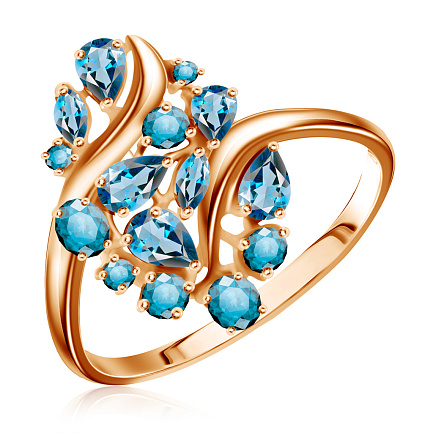 Кольцо из красного золота с топазом