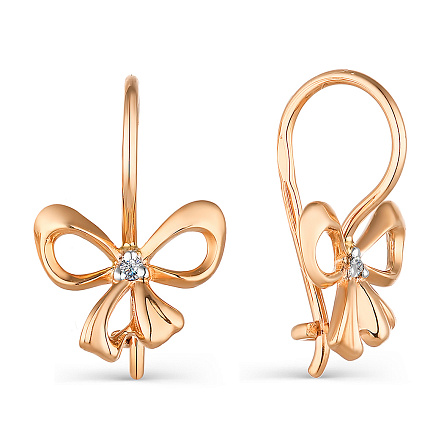 Серьги из красного золота с бриллиантами