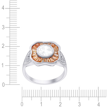 Кольцо из серебра с фианитом