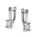 Серьги с английским замком из белого золота