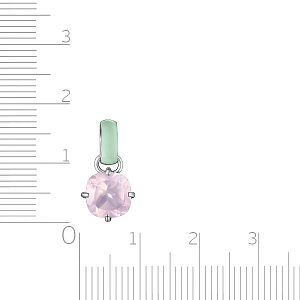 Подвеска из серебра с кварцем, эмалью