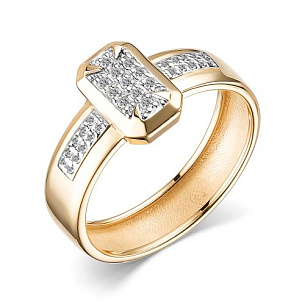 Кольцо из красного золота с бриллиантом