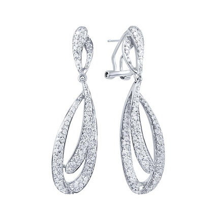 Серьги из белого золота с бриллиантами