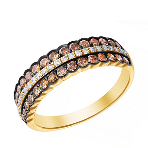 Кольцо из желтого золота с бриллиантом