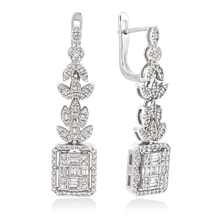 Серьги из белого золота с бриллиантами