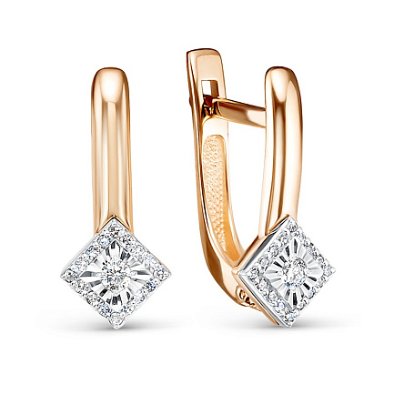 Серьги из красного золота с бриллиантами